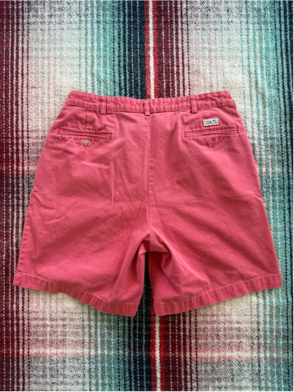 Vintage Polo Ralph Lauren Salmon Pink Pleated Tyler Shorts 36